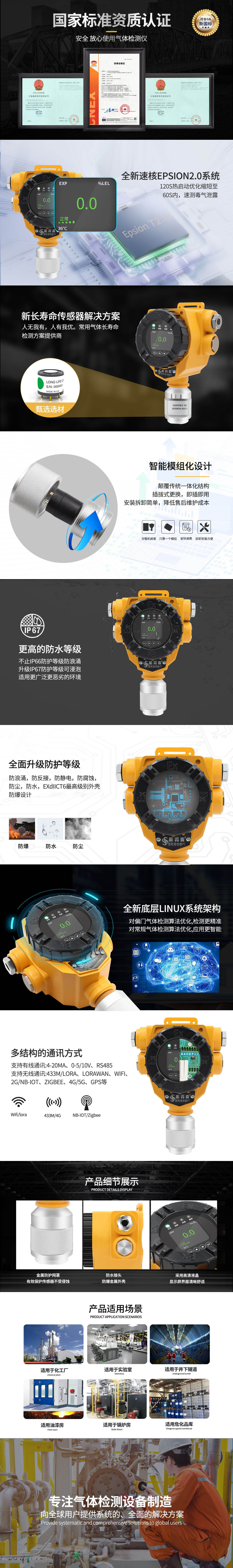 點(diǎn)型可燃有毒氣體探測器 點(diǎn)型可燃有毒氣體探測器